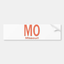 MO Missouri  plain orange Bumper Stickers