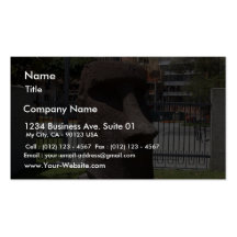 Moai Statue At The La Natural History Museum Business Card Templates
