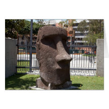 Moai Statue At The La Natural History Museum Cards