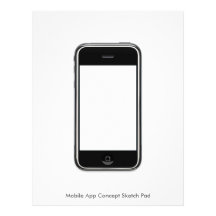 Mobile App Concept Sketch Pad, Large Customized Letterhead