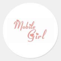 Mobile Girl tee shirts Round Stickers