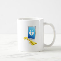 Mobile phone lock and key mug
