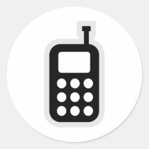 Mobile Phone Round Stickers