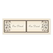 Mocha and Ivory Floral Drink Tickets