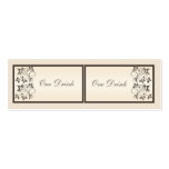 Mocha and Ivory Floral Drink Tickets business cards