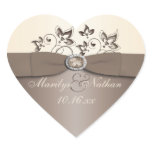 Mocha and Ivory Floral Wedding Favour Sticker