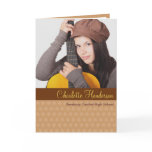 Mocha brown custom graduation photo announcement greeting cards