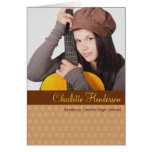 Mocha brown custom graduation photo announcement greeting cards
