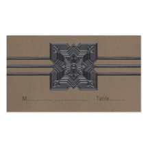 Mocha Medallion Border Place Card Business Cards