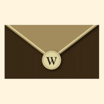 Mocha Monogram Elegant Envelope Business Cards business cards