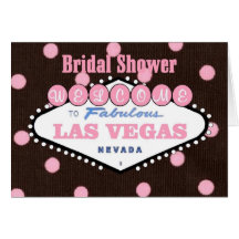 Mocha Pink Bridal Shower Las Vegas Card