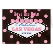 Mocha Pink Las Vegas Save the Date Card