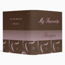 Mocha Pink Recipe Book Vinyl Binders