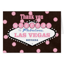 Mocha Pink Thank you Las Vegas Card