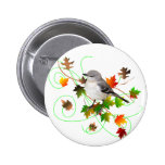 Mockingbird & Fall Leaves Button