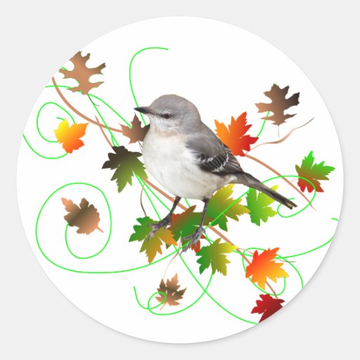 Mockingbird & Fall Leaves Stickers