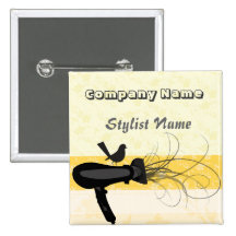Mockingbird Hair Stylist Name Tag Pin