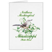 Mockingbird Mississippi State Bird Greeting Cards