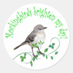 Mockingbirds Brighten My Day Stickers