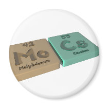 Mocs as Mo Molybdenum and Cs Caesium Fridge Magnet