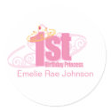 mod 1st BIRTHDAY princess custom keepsake label stickers
