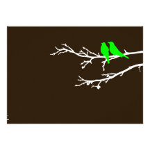 mod birds personalized invitations