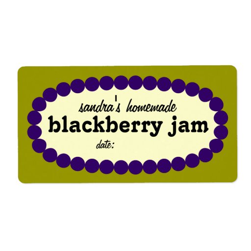 Mod Blackberry Jam Home Canning Jar Label