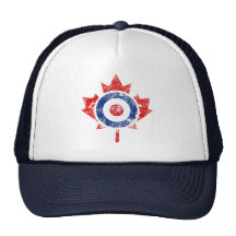 Mod Canada Curling Hockey Target Grunge Ice Mesh Hat