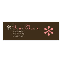 Mod Chocolate & Pink Calling Card Business Card Templates
