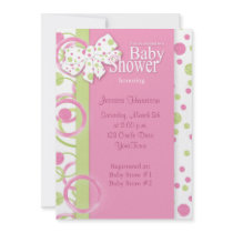 Mod Circles Baby Girl Shower Invitation