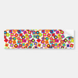 Mod Colourful Confetti Squares Bumper Sticker