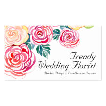 Mod Floral Roses Modern Art Flower Weddings Business Card Templates