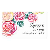 Mod Floral Roses Modern Art Flower Weddings Business Card Templates