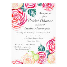 Mod Floral Roses Modern Art Flower Weddings Card