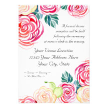 Mod Floral Roses Modern Art Flower Weddings Announcement