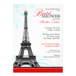 Mod Flourish Eiffel Tower Parisian Bridal Shower Custom Announcements