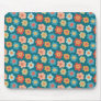 Mod Flowers on Aqua Mousepad