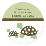Mod Green Dot Turtles Address Label Sticker