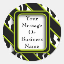 Mod Green Zebra Stickers
