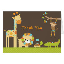Mod Jungle Safari Baby Shower Note Card