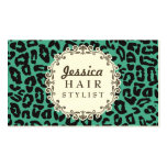 Mod Leopard Print Hair Stylist Appointment Cards business cards