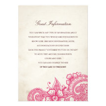 Mod Mehandi Wedding Information Insert Card