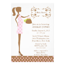 Mod Mom  Baby Girl Shower Personalized Announcements