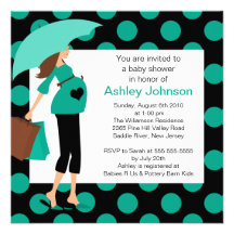 Mod Mom Boy/Girl Baby Shower Announcement
