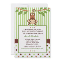 Mod Monkey Baby Shower invitation