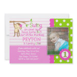 Mod Monkey Birthday Invitation For Girls Pink