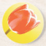 Mod Orange Tulip Round Decorative Coaster