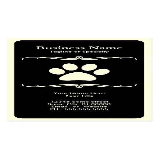 mod pet paw business card