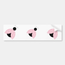 Mod Pink Ladybug Dot Customizable Cute Adorable Bumper Sticker