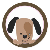 Mod Pink Puppy Envelope Seals / Toppers